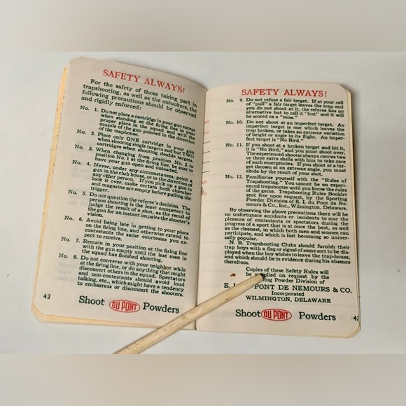 1924 Vintage DU PONT Gunpowder Scorebook for Trap Shooters - Picture 7 of 14